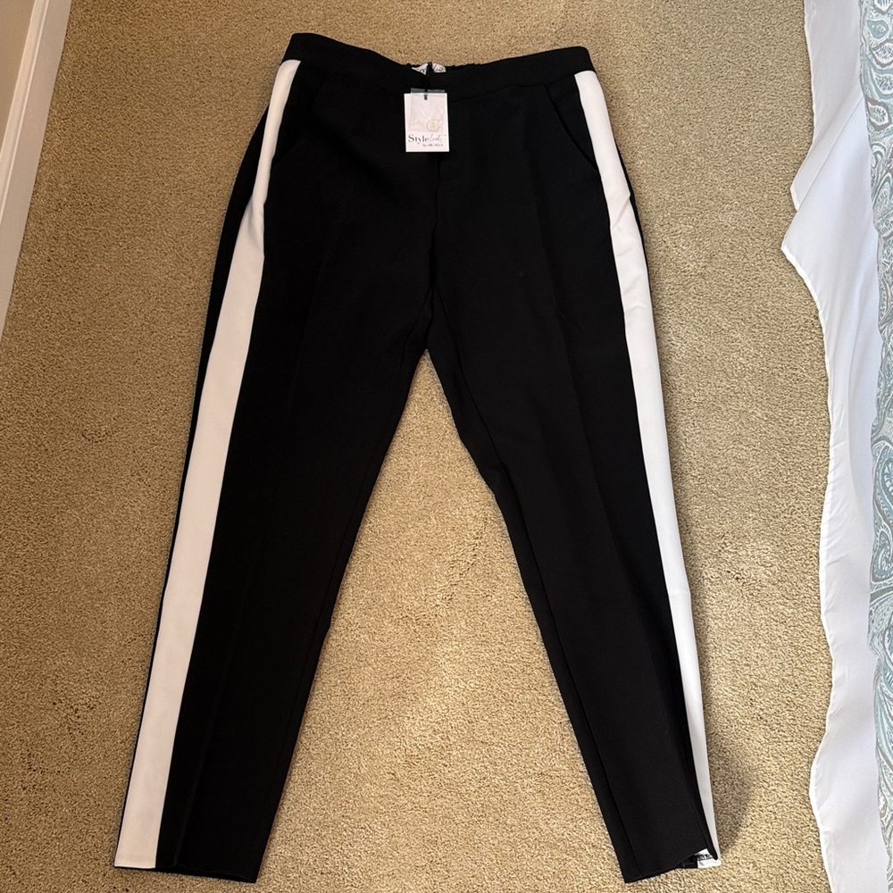 Black and White Striped Pants